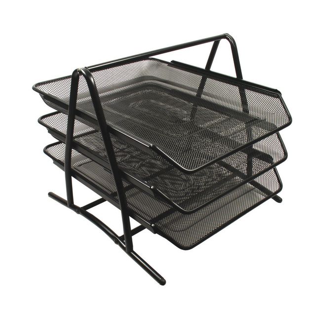 Brevkorg metall 3-facks svart