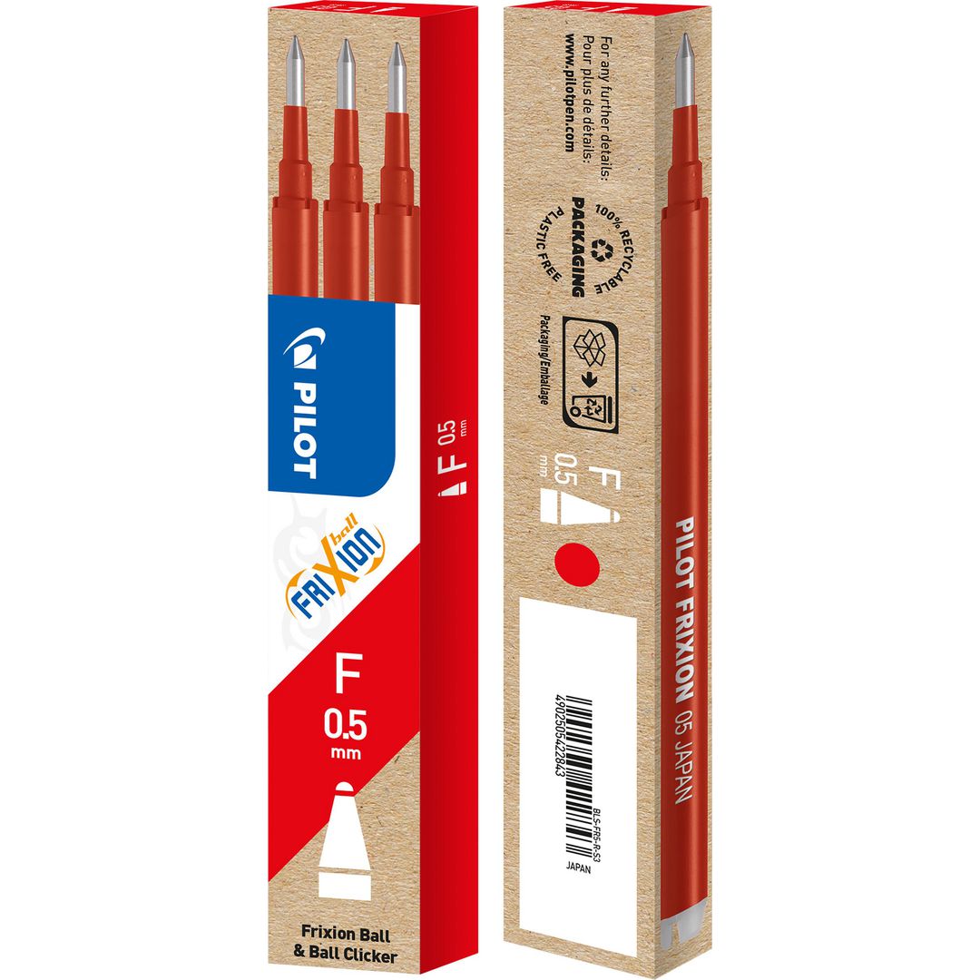 Refill PILOT Frixion 0,5mm röd 3/fp