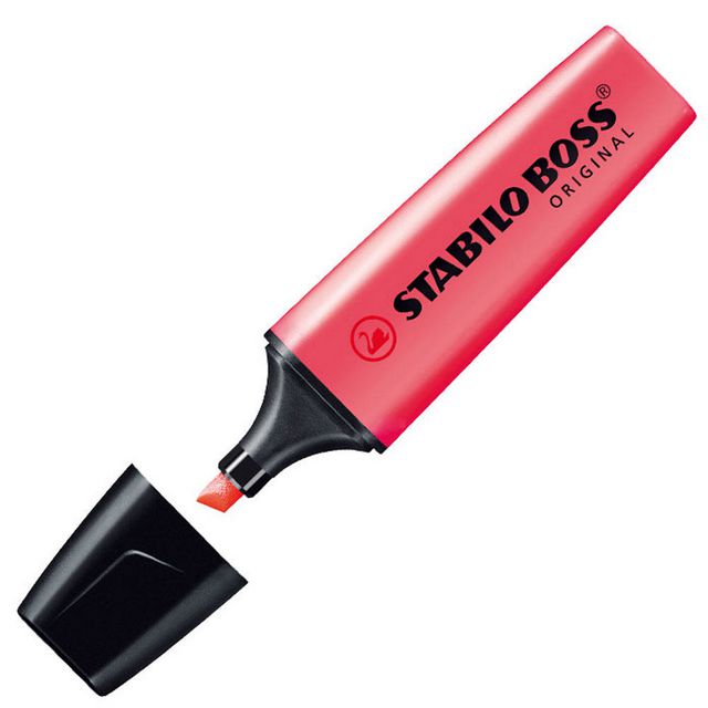 Överstrykningspenna Stabilo Boss Röd (10 pack)