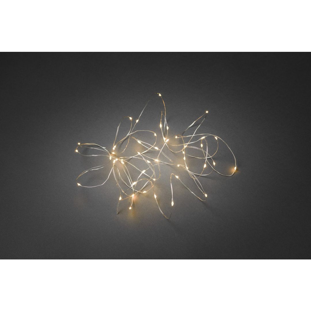 Ljusslinga 50 amber LED 4,9m silver