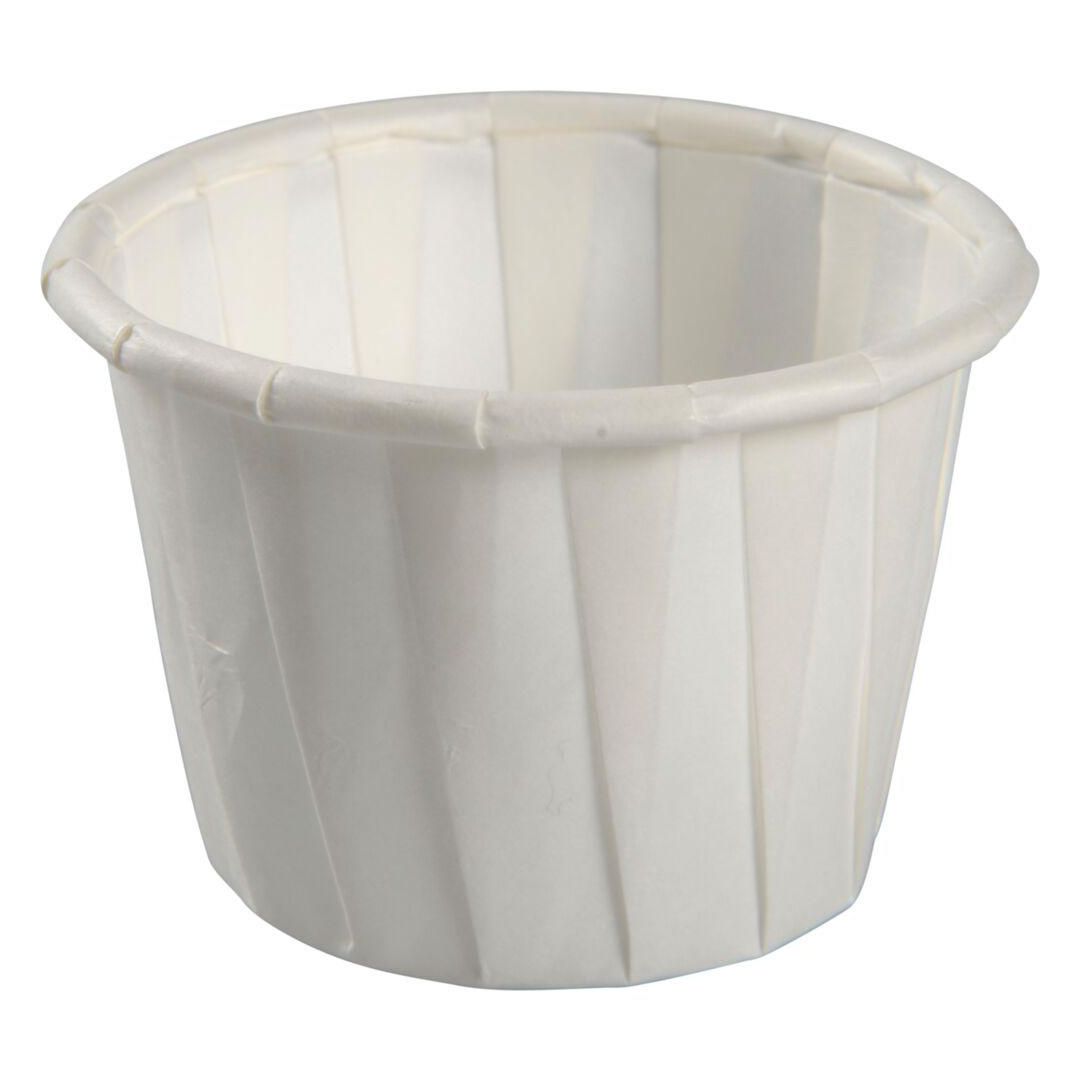 Plissébägare Ø4,4cm 30ml vit 250/fp