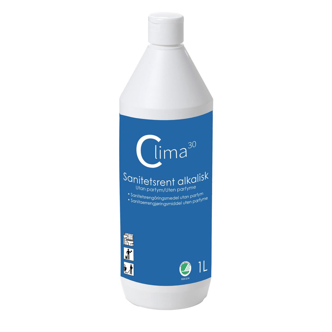 Sanitetsrent Clima30 alkalisk oparfym 1L