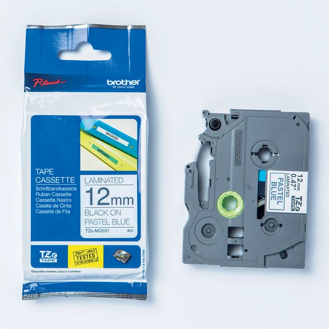 Tape Brother TZEMQ531 12mm svart på blå