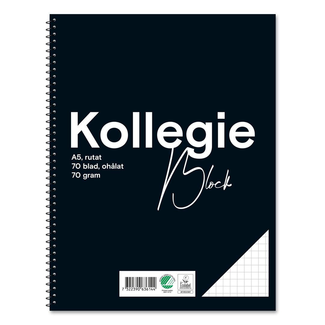 Kollegieblock FW A5 70g 70bl rut oh (5 pack)