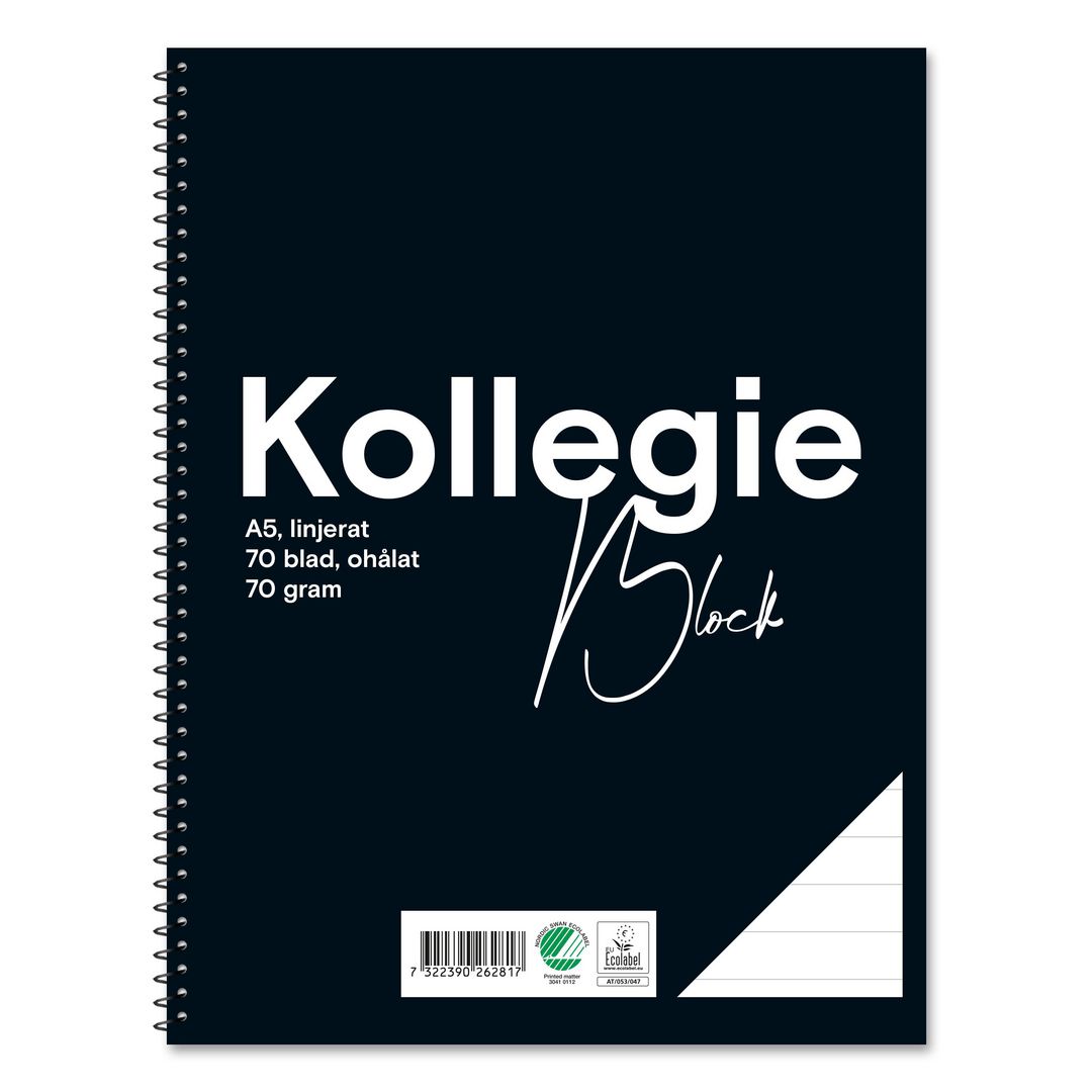 Kollegieblock FW A5 70g 70bl linj oh (5 pack)