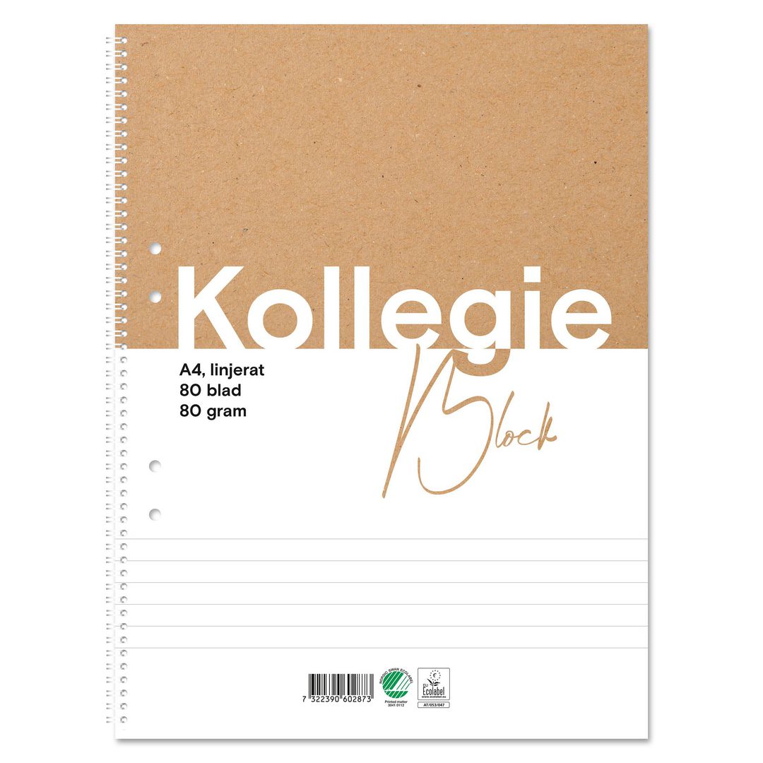 Kollegieblock FW A4 80g 80bl linj (5 pack)