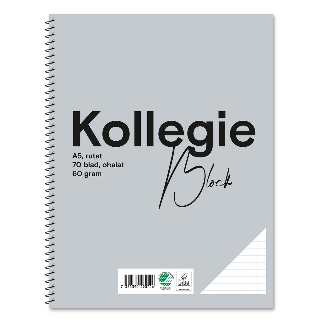 Kollegieblock FW A5 60g 70bl rut oh (5 pack)