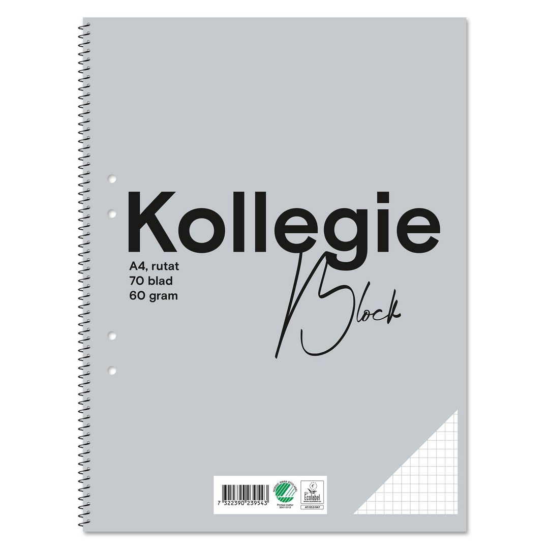 Kollegieblock FW A4 60g 70bl rut h grå (10 pack)