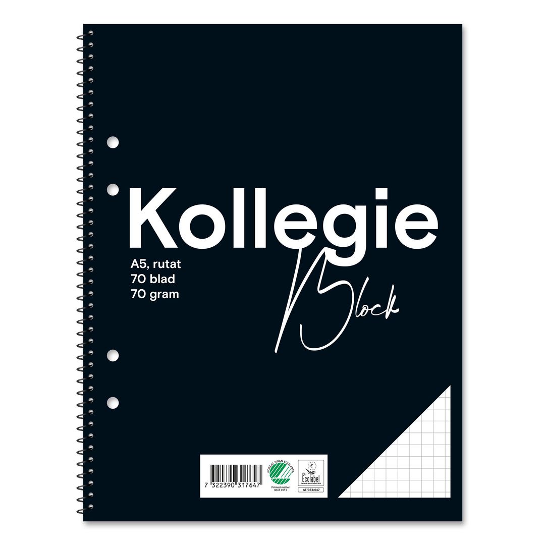 Kollegieblock FW A5 70g 70bl rut h (5 pack)