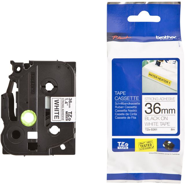 Tape Brother TZES261 36mm svart/vit