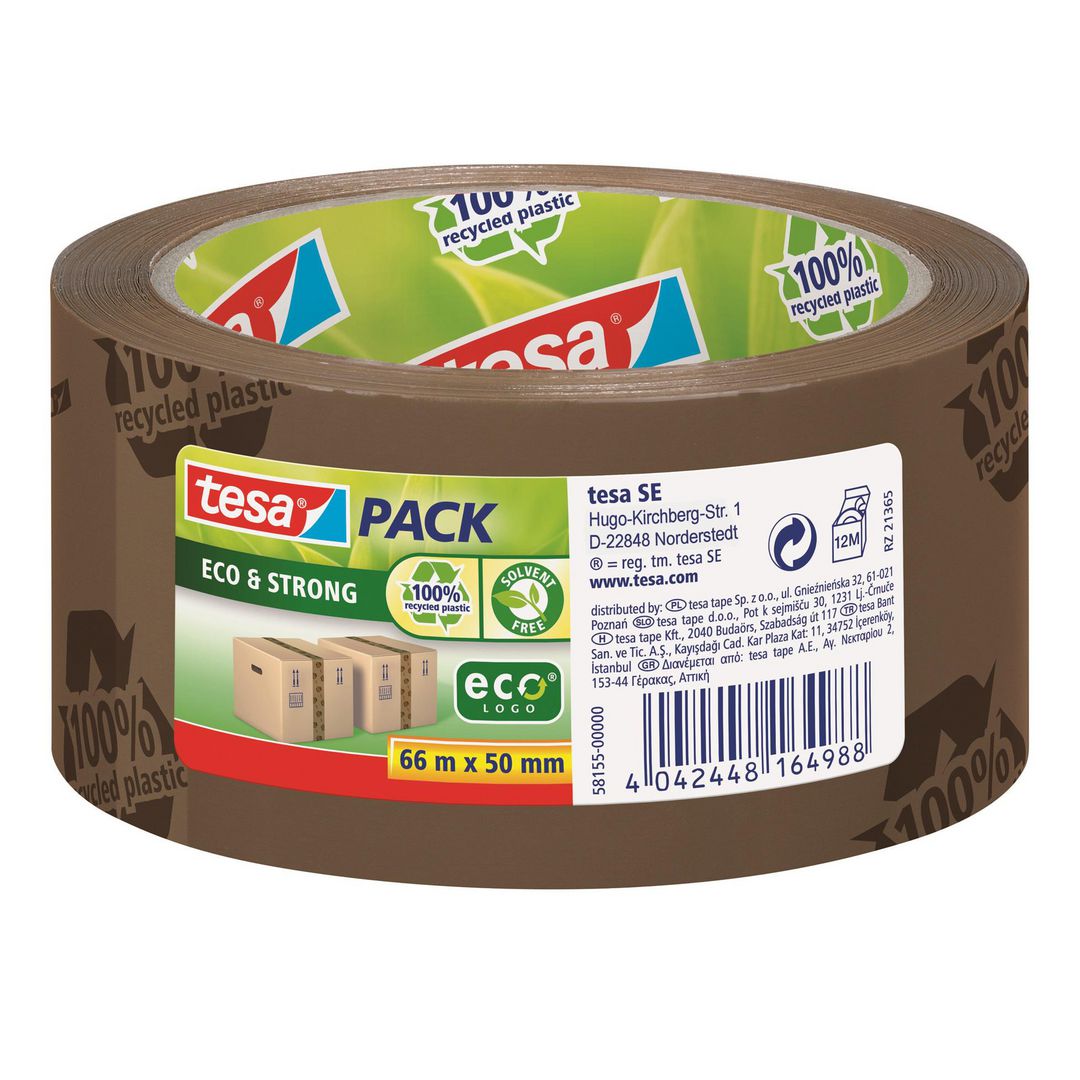 Packtejp TESA Eco Str.50mmx66m brun logo