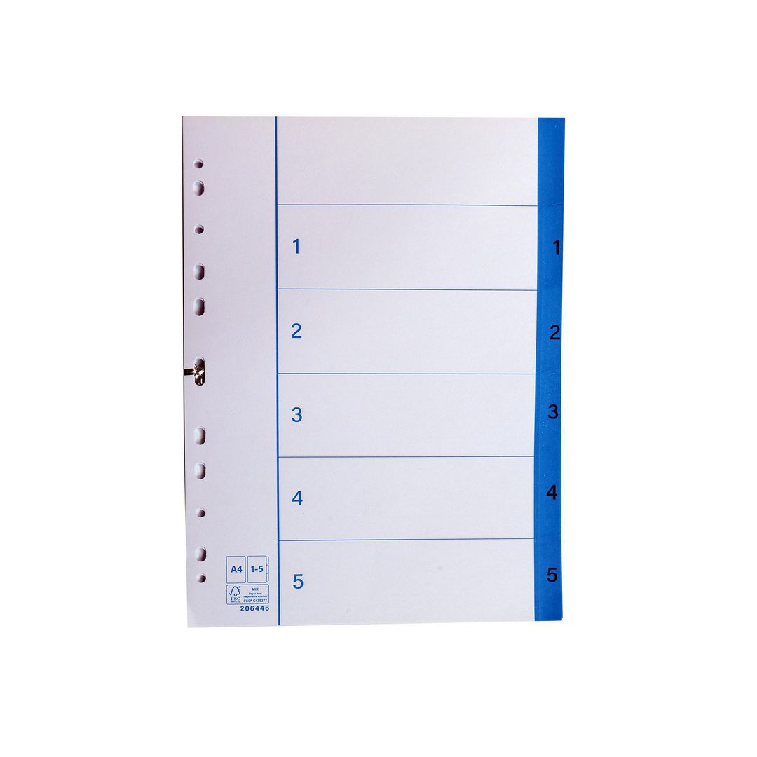 Pappersregister A4 1-5 20/fp
