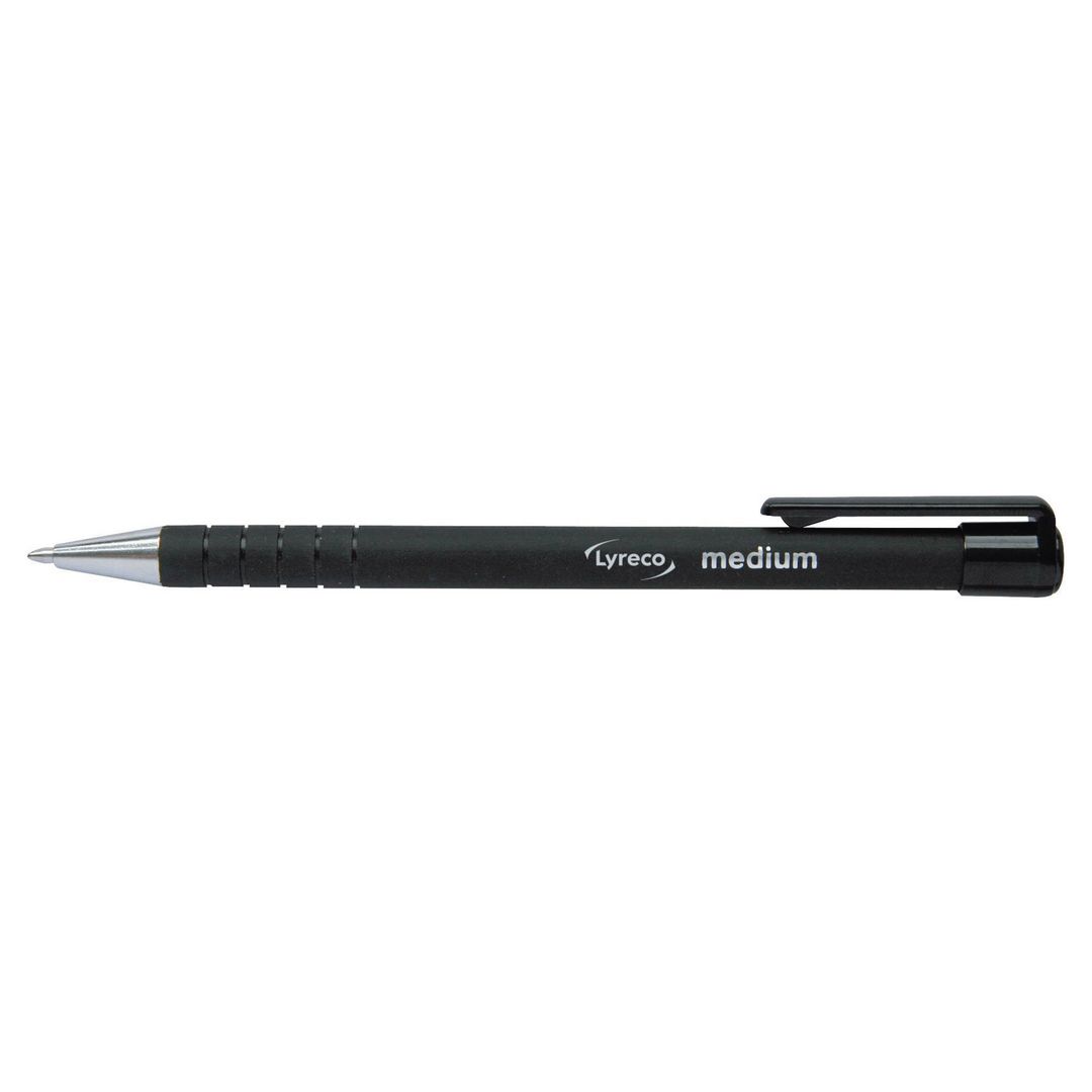 Kulpenna Lyreco grip 1,0mm svart (12 pack)