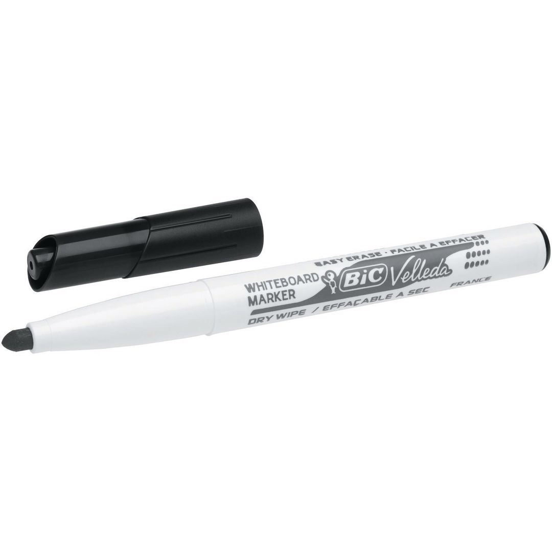 Whiteboardpenna Bic Velleda 1741 svart (12 pack)