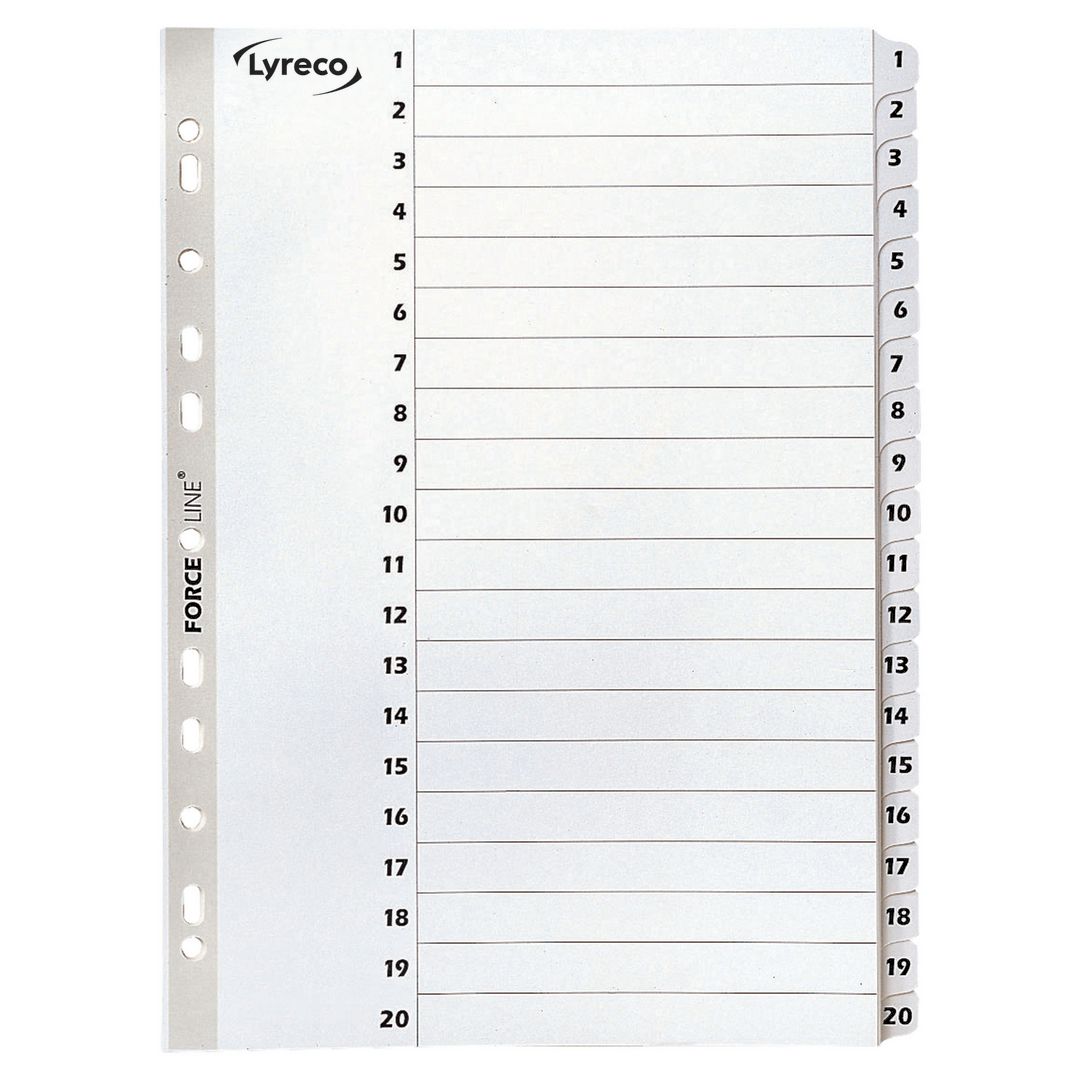 Kartongregister Lyreco A4 1-20 vit