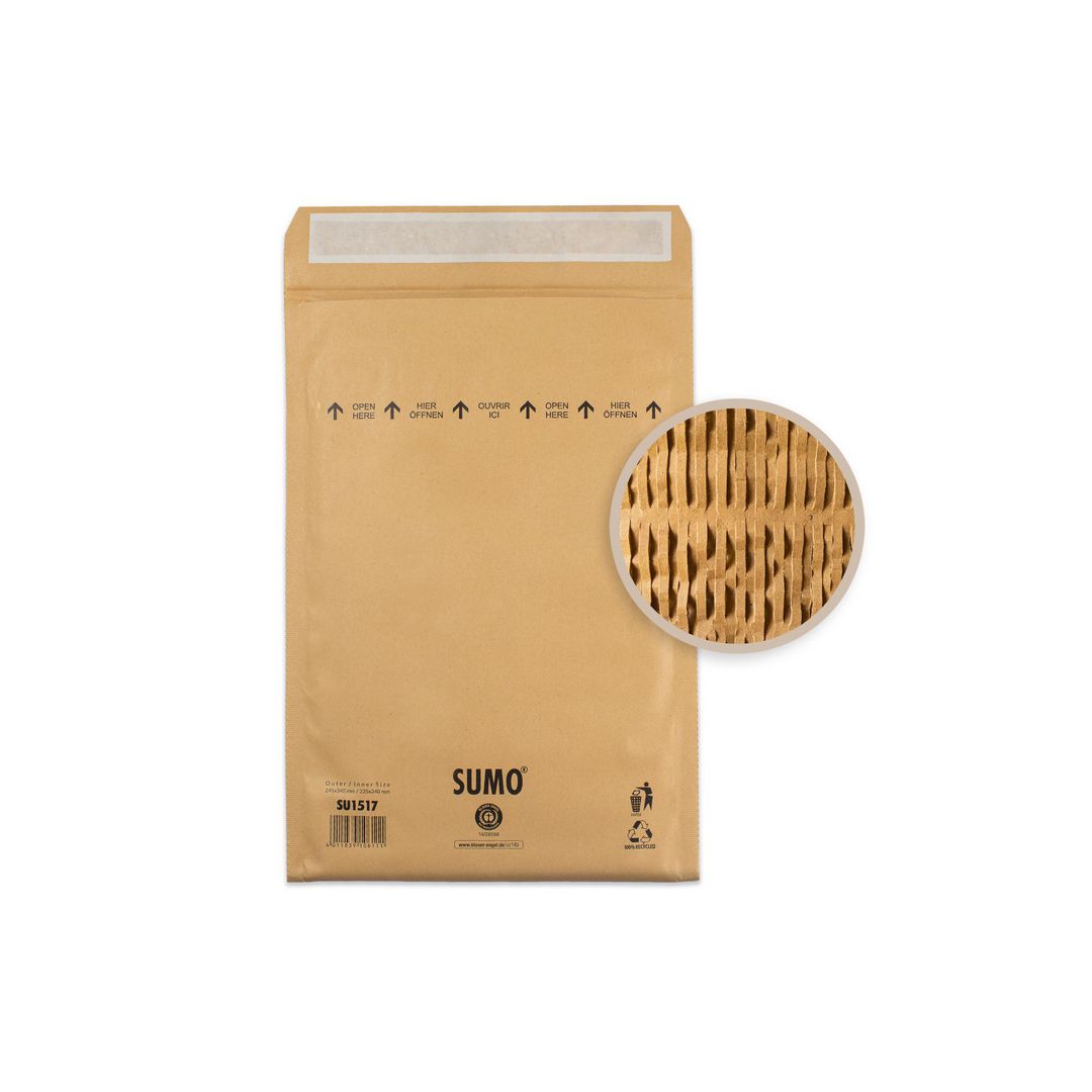 Påse vadderad SUMO 225x340mm brun 10/fp (10 pack)