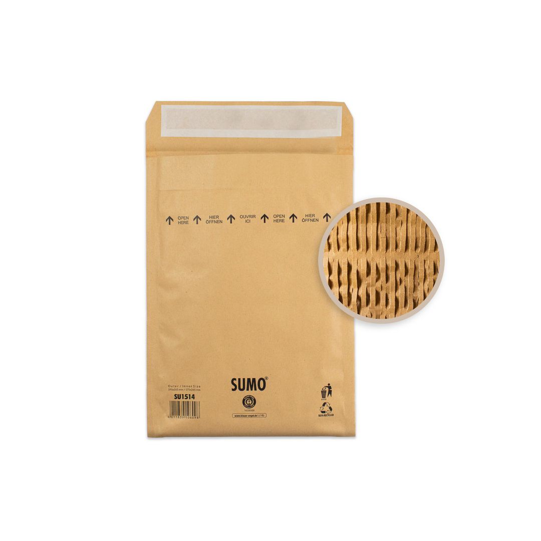 Påse vadderad SUMO 145x215mm brun 10/fp (10 pack)