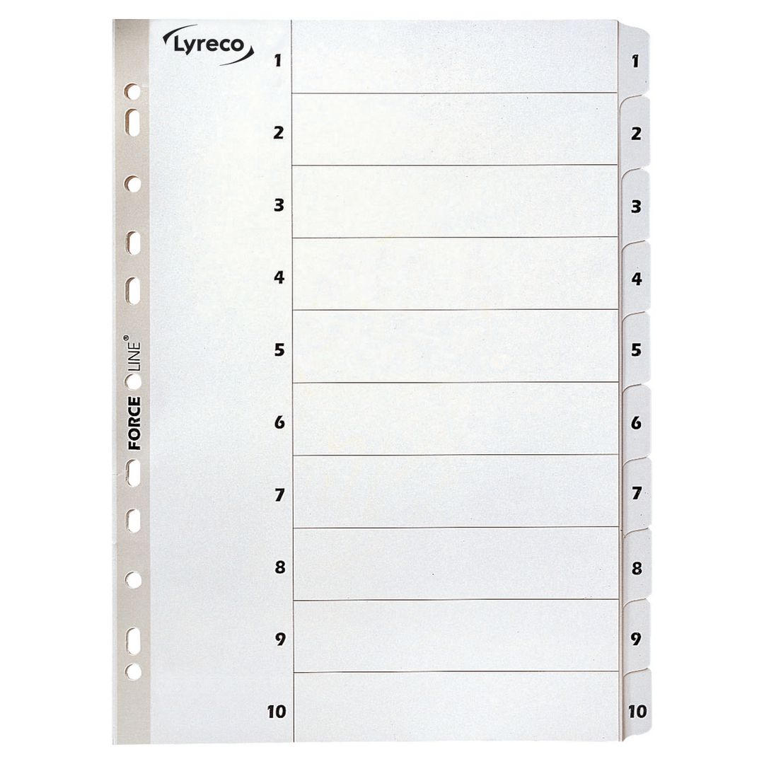 Kartongregister Lyreco A4 1-10 vit