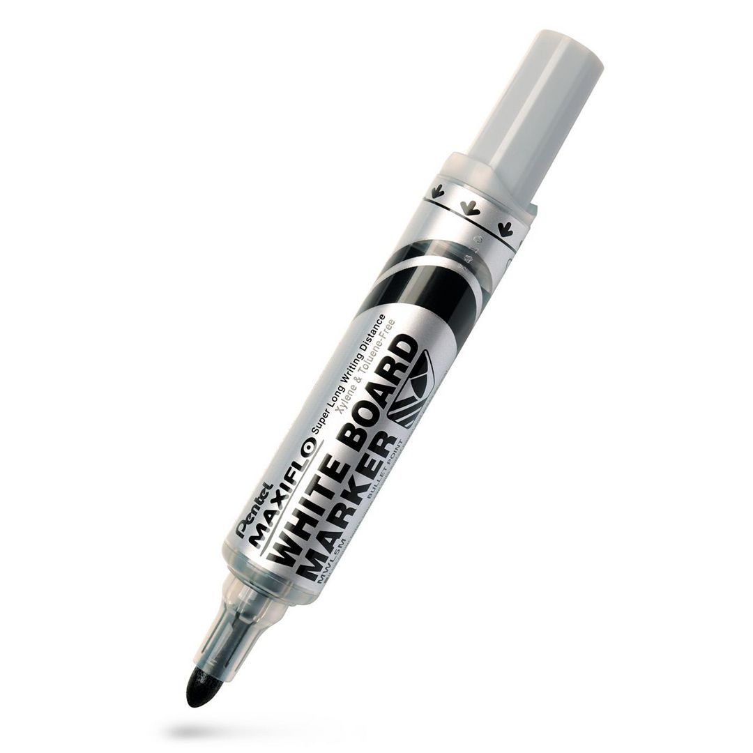 Whiteboardpenna PENTEL Maxiflo 2mm svart (12 pack)