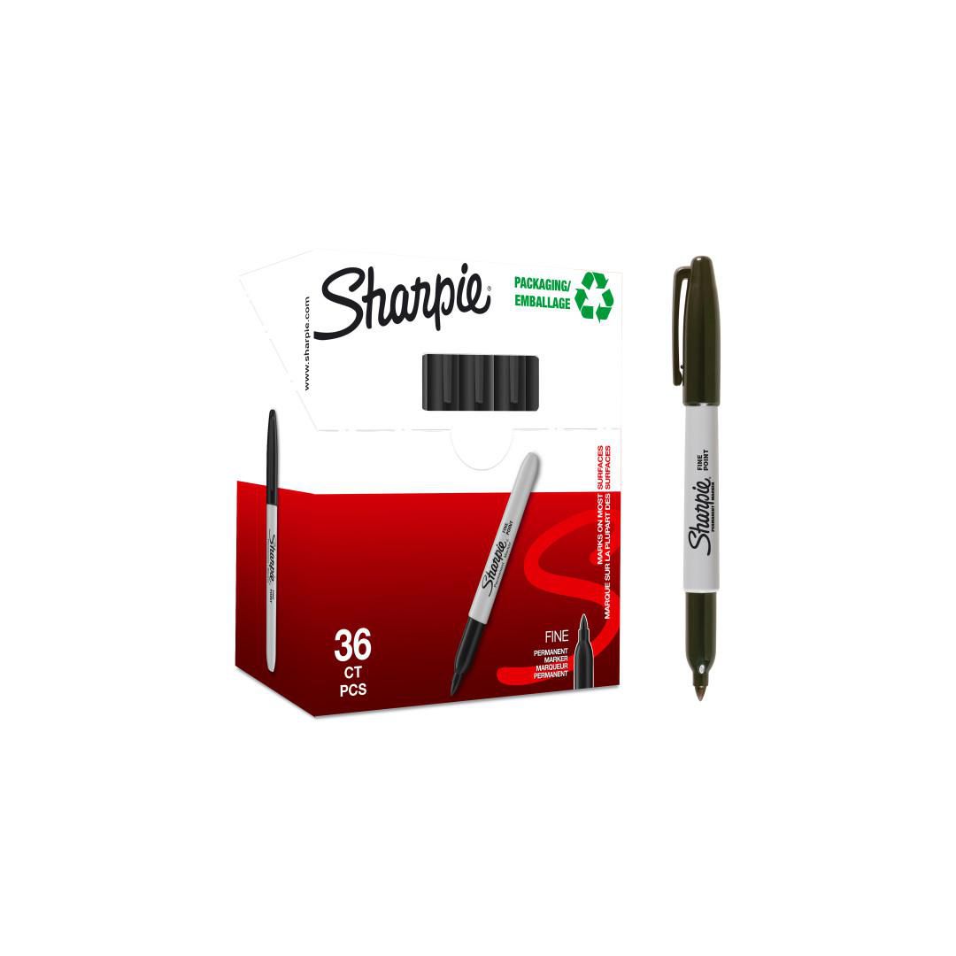 Märkpenna Sharpie F svart 32+4/fp