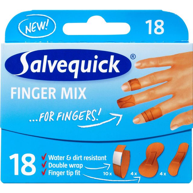 Plåster SALVEQUICK Finger mix 18/fp (12 pack)