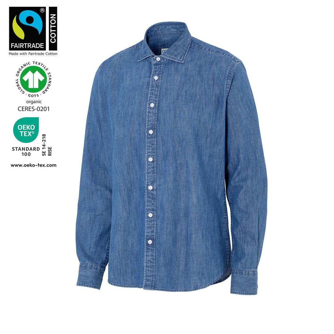 Skjorta slim fit COTTOVER Denim GOTS XS