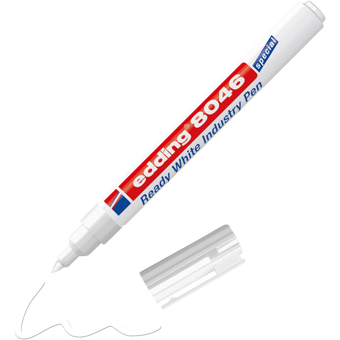 Märkpenna Edding 8046 industri 1-3mm vit (10 pack)