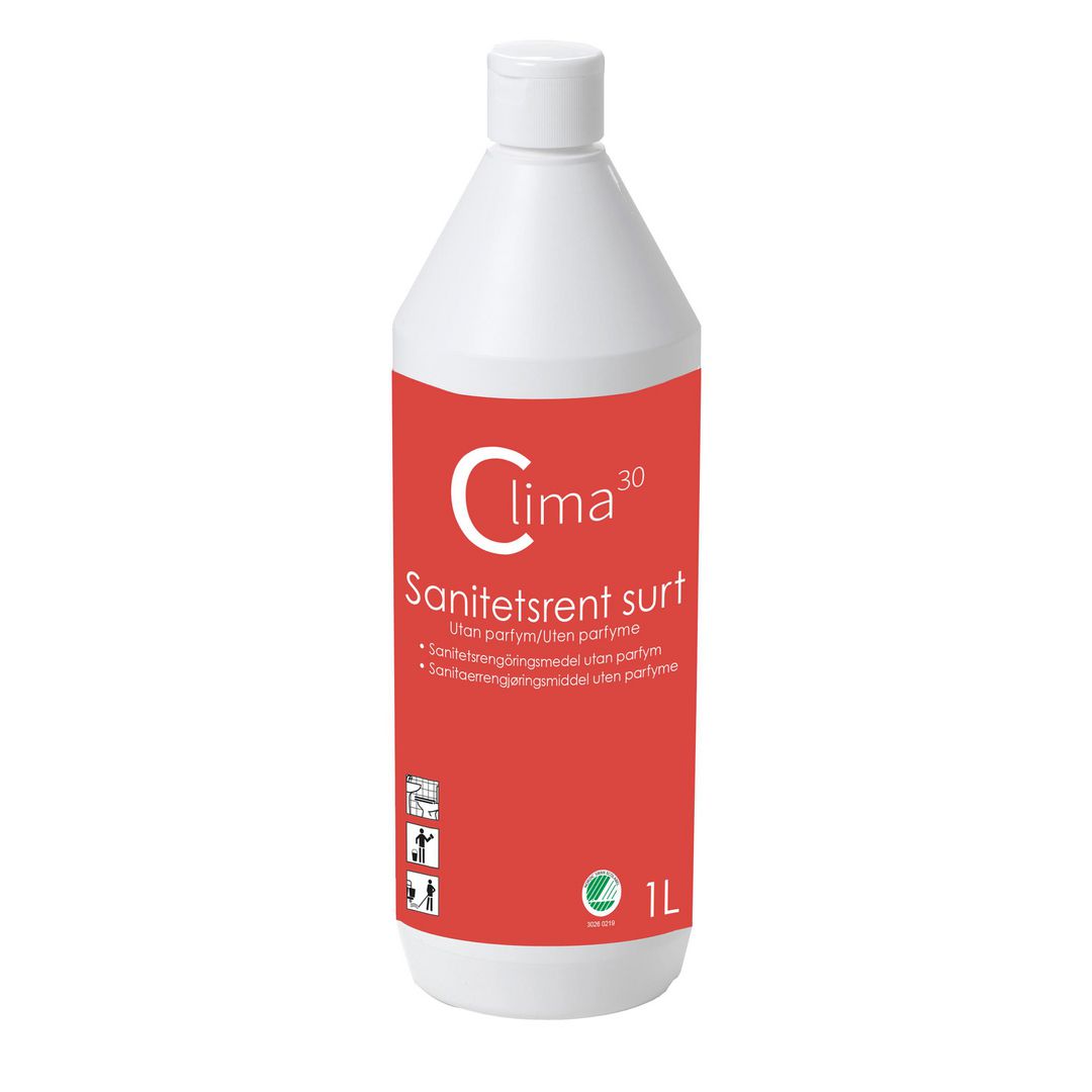 Sanitetsrent Clima30 surt oparfymerad 1L