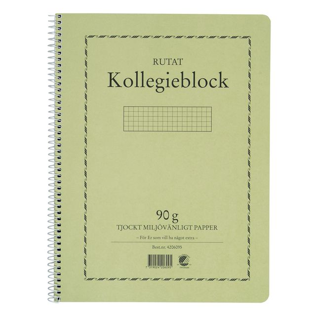 Kollegieblock A4 90g 70bl rut TF (5 pack)