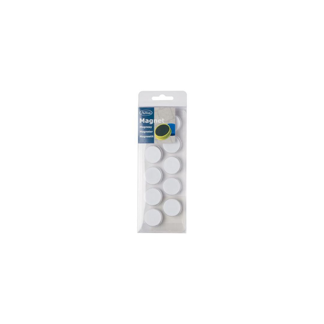 Magnetknappar ACTUAL 25 mm vit 10/fp