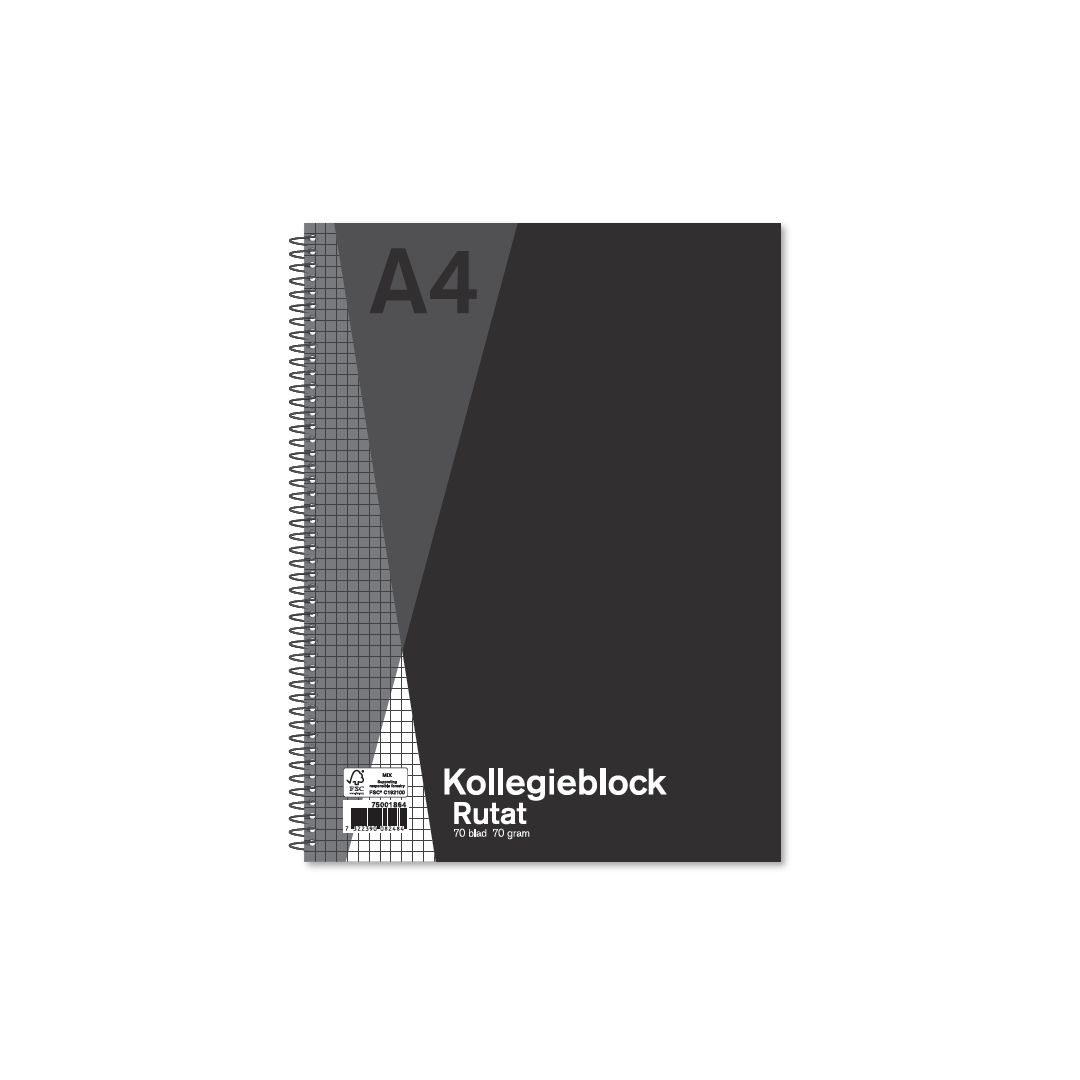 Kollegieblock SOL A4 70g 70 blad rutat (5 pack)