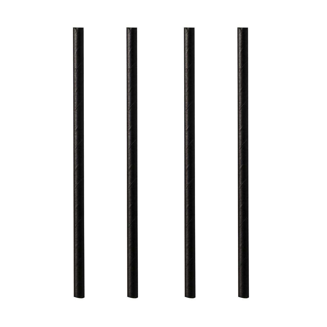 Sugrör PURE papper 8mmx21cm svart 100/fp