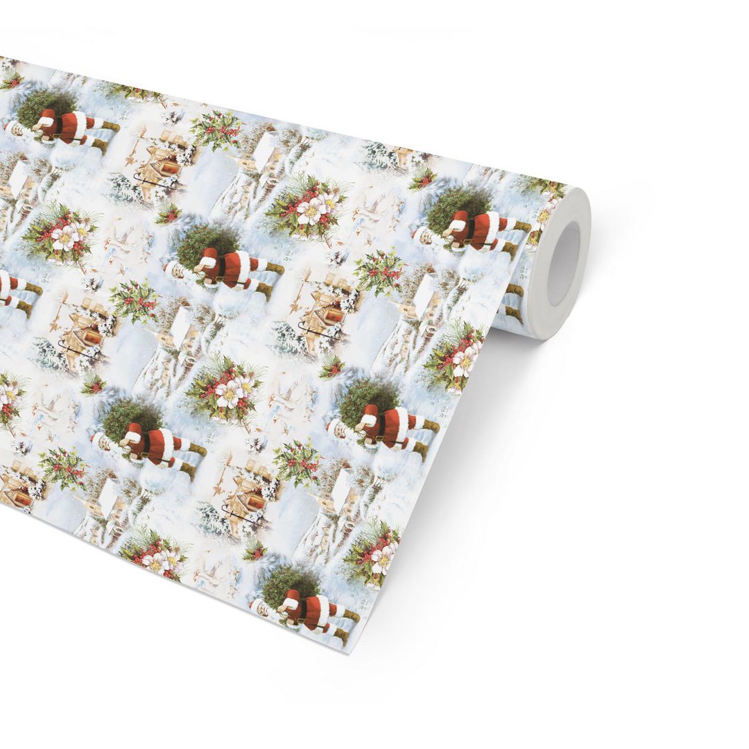 Julpapper White Christmas 57cmx154m