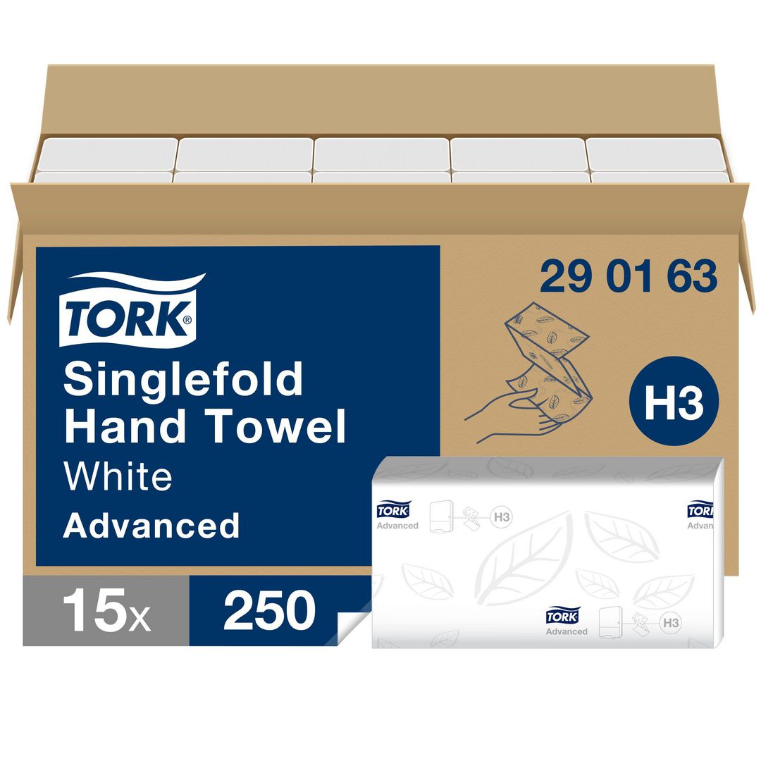Handduk TORK Adv H3 2-lag vit 3750/fp