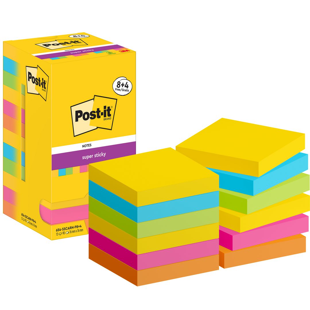 Notes Post-It SS 76x76mm Carnival 12/fp