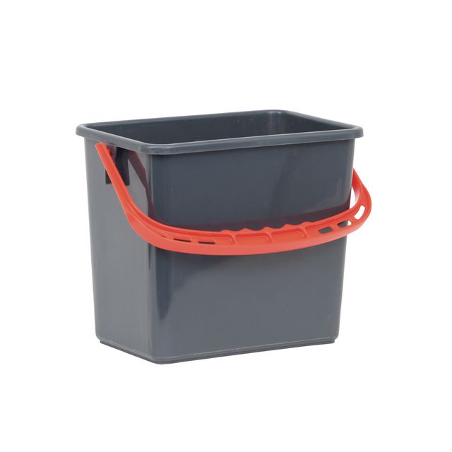 Hink grå, rött handtag 6L