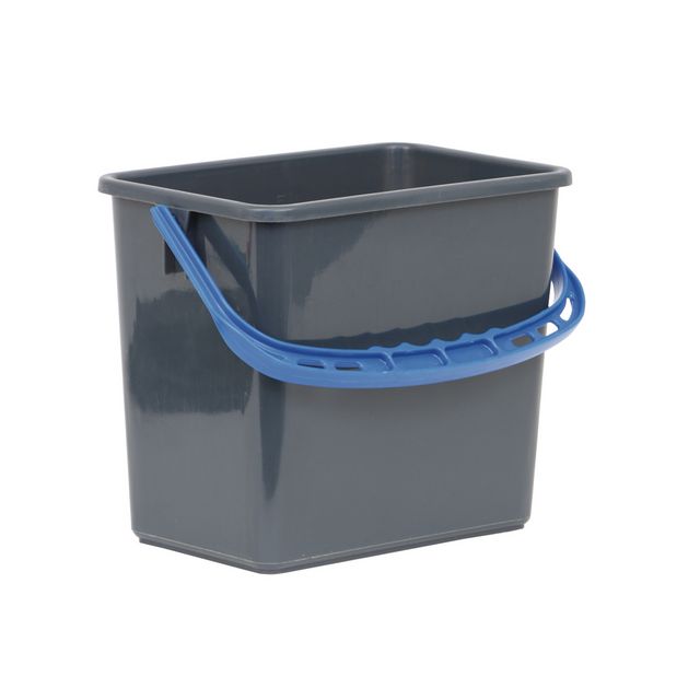 Hink grå, blått handtag 6L