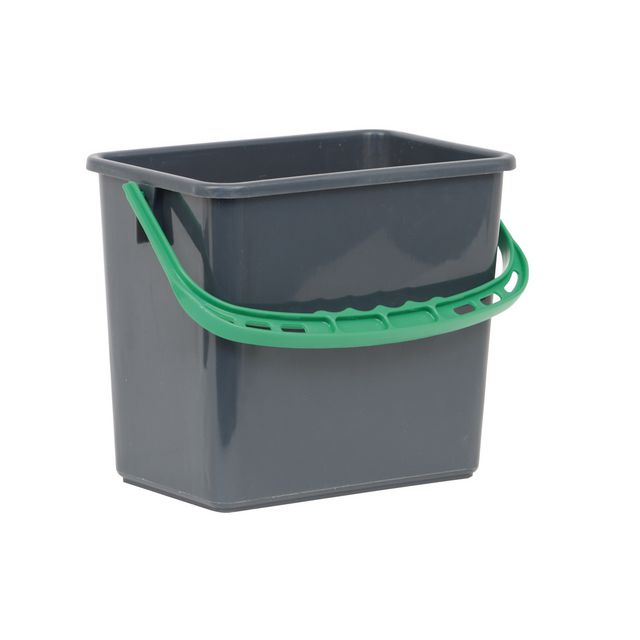 Hink grå, grönt handtag 6L
