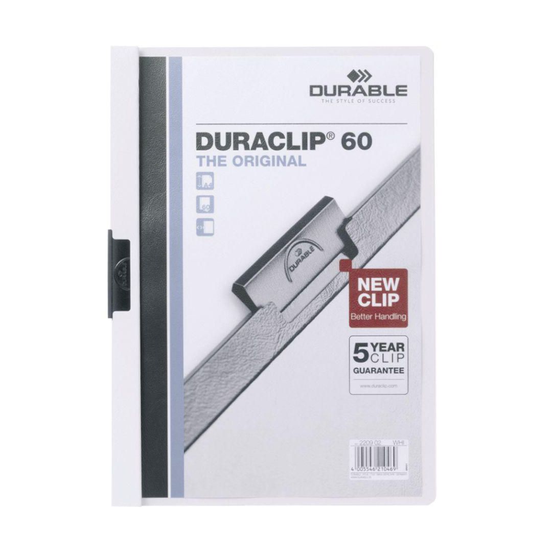 Klämmapp Duraclip 2200 A4 3mm vit (25 pack)