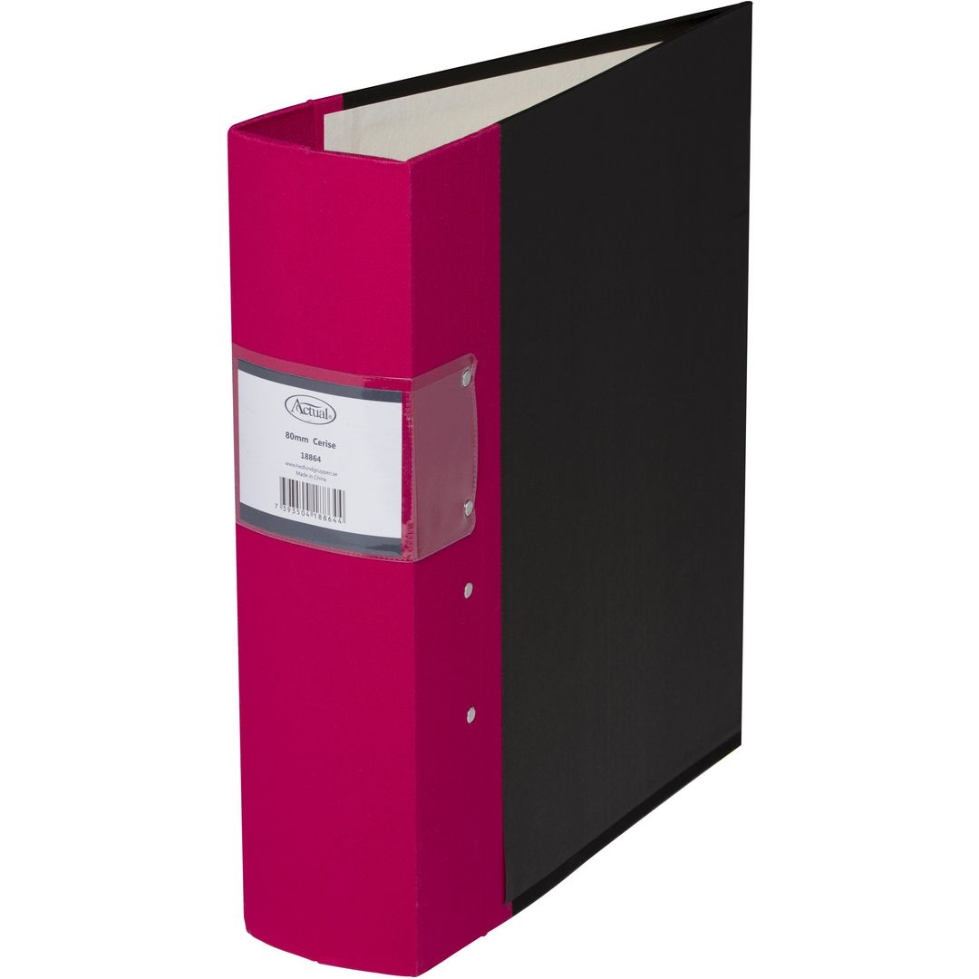 Kontorspärm neutral A4 80mm cerise