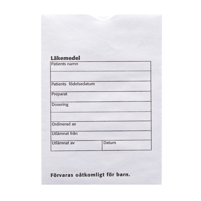 Läkemedelspåse med tryck 100/fp (10 pack)