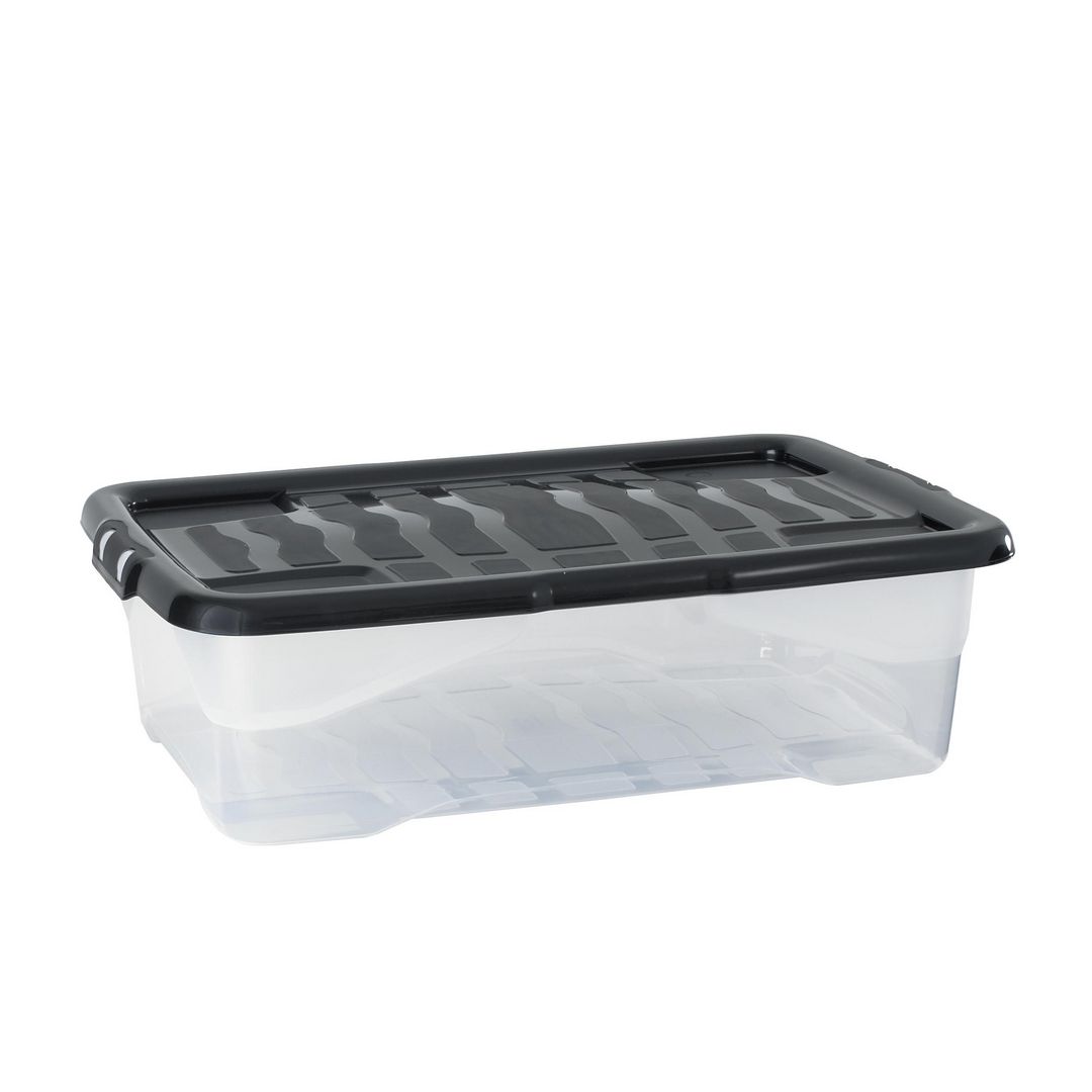Plastlåda STRATA 30L klar med lock PP