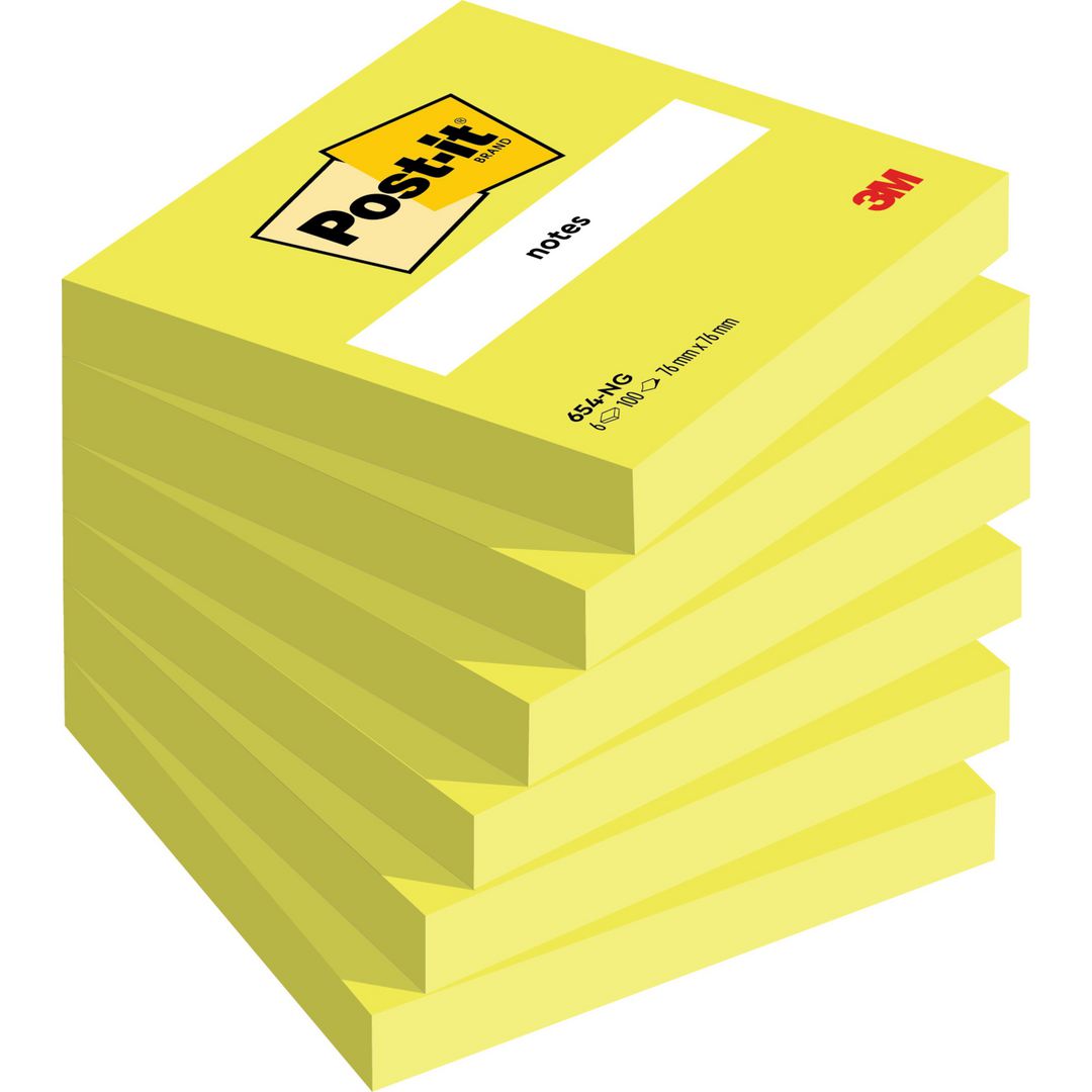 Notes Post-It neon 76x76mm grön (6 pack)