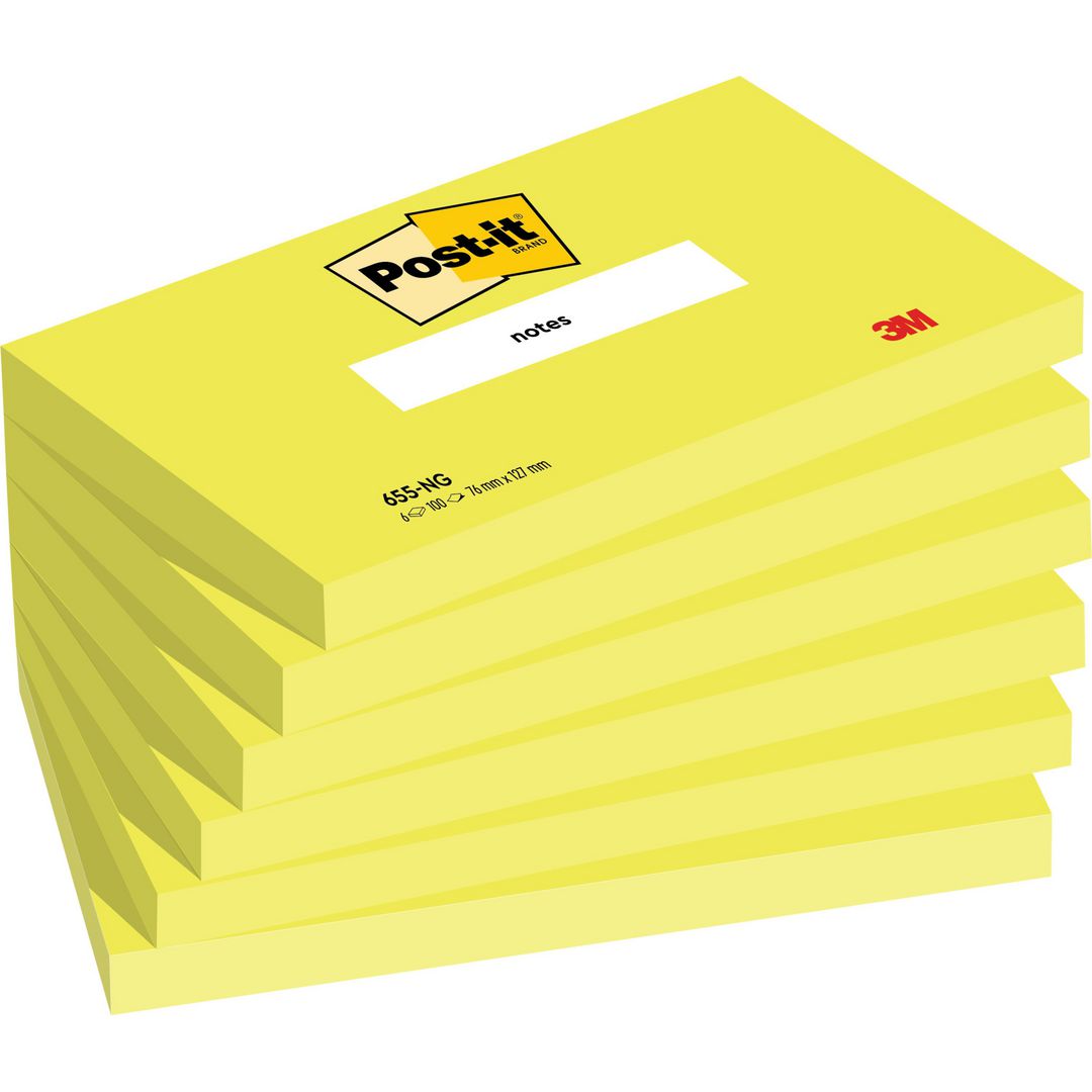Notes Post-It neon 76x127mm grön (6 pack)