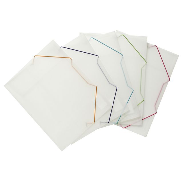 Gummibandsmapp 3-klaff A4 PP sorterade (25 pack)