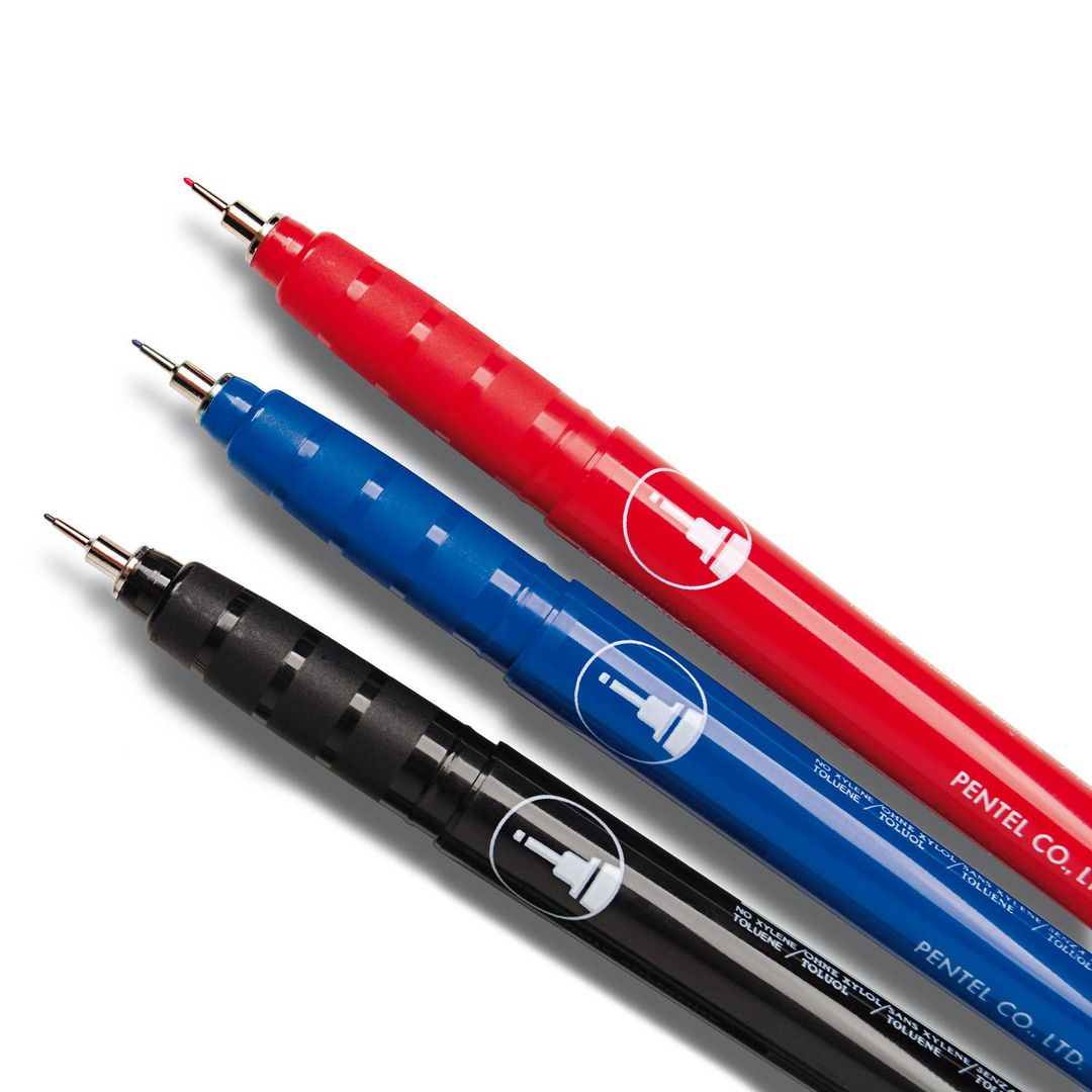 Märkpenna perm. Pentel super fine svart (12 pack)