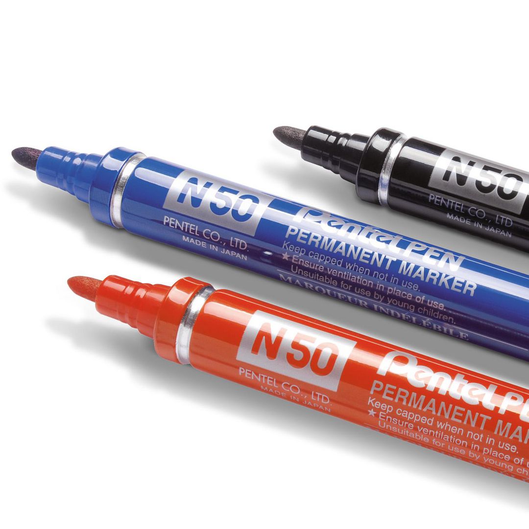 Märkpenna perm. PENTEL N50 rund svart
