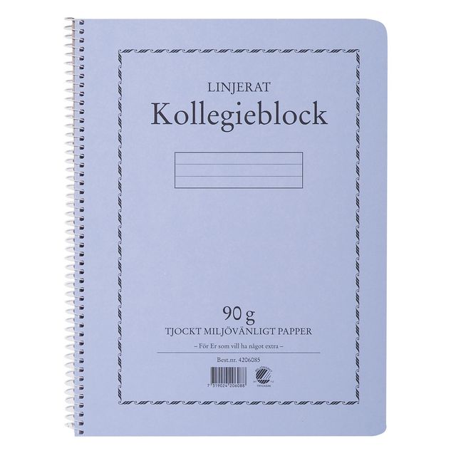 Kollegieblock A4 90g 70bl linj TF (5 pack)
