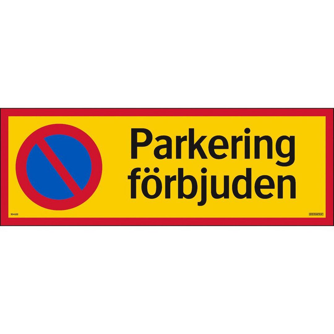 Skylt Parkering förbjuden alu 594x210mm