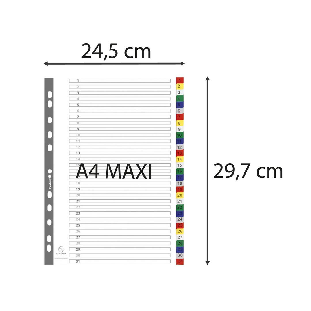 Plastregister EXACOMPTA PP A4+ 1-31 f.f